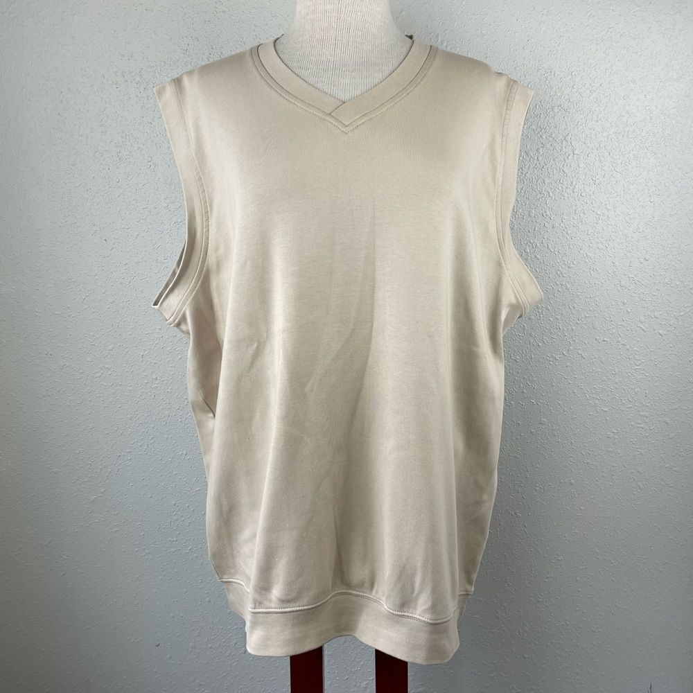 BOLLE Golf Pullover V-Neck Vest Sleeveless 100% Pima Cotton Mens Size XL EUC
